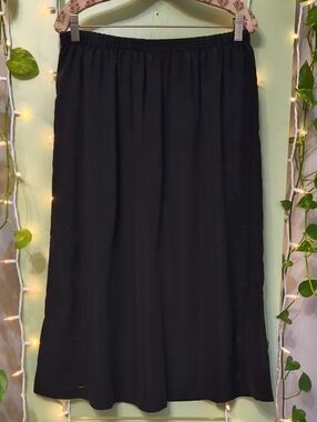 Women's Blair Black Elastic Waist Basic Knee Length Skirt L